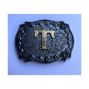 Initial T Letter T Belt Buckle